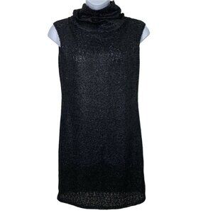 Garnish PDX Knit Dress Size Large Black Sleeveless Cowl Neck Sequins NEW